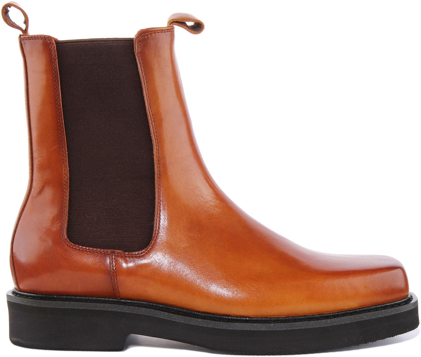 Justinreess England Damien Square Toe High Chelsea Mens Boots Tan US 6 - 13 - Picture 8 of 12