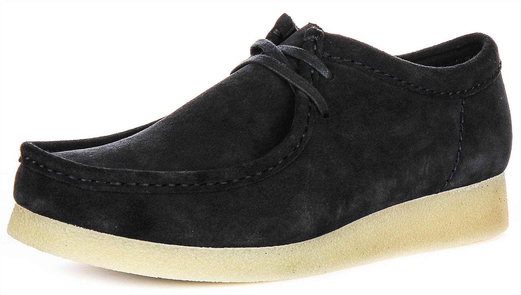 Clarks Wallabee Soft Suede Crepe Sole Chukka Mens Casual Shoe Black UK 7 - 12 - Picture 7 of 13