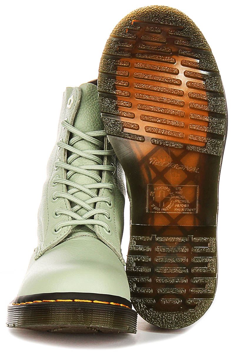 DR MARTENS 1460 Pascal Virginia 8 Ojo Verdugón Mujer Botas IN Verde Salvia GB 3 - Imagen 48 de 49