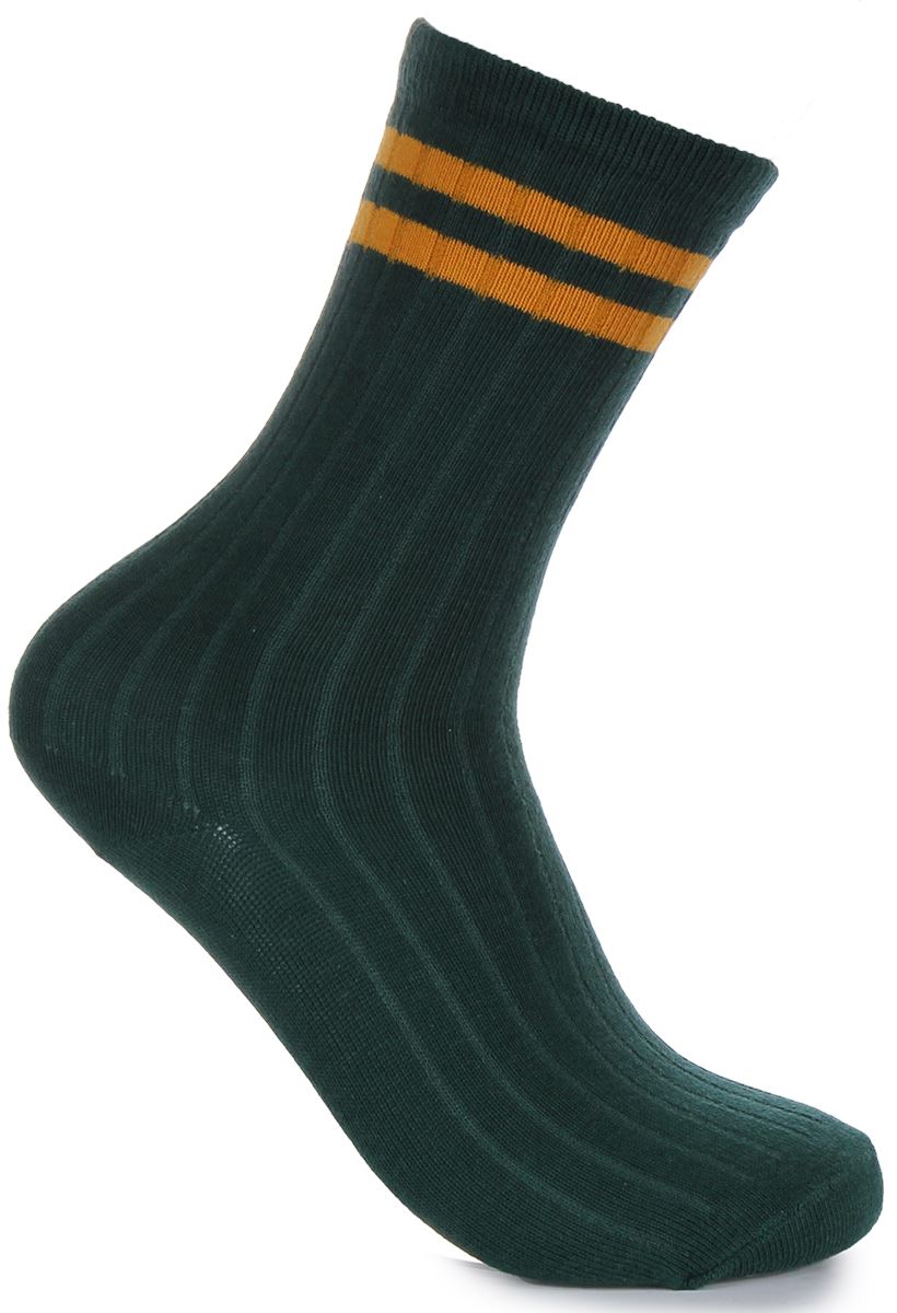 Justinreess England gestreifte Baumwollsocken für Herren Socken in grün 2er-Packungen - Bild 6 von 16