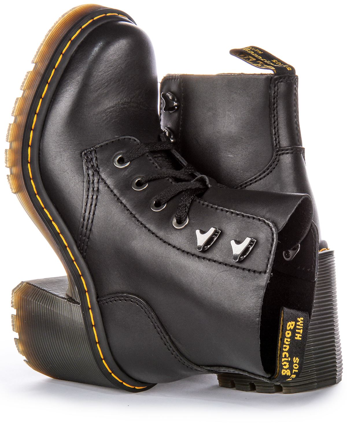 Dr Martens Jesy Sendal 6 Eye Lace Up Womens Heel Boot In Black US