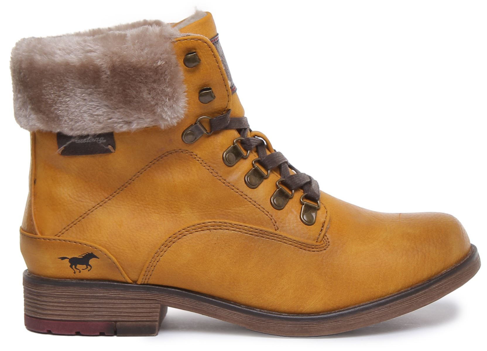 MUSTANG 1295-609 Mujer Casual con Cordones Botines en Amarillo Talla UK 4-8 - Imagen 15 de 19