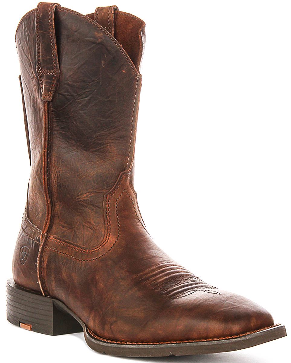 Ariat Sport Rambler Western Pull On Mens Boot In Brown UK 7 - 12