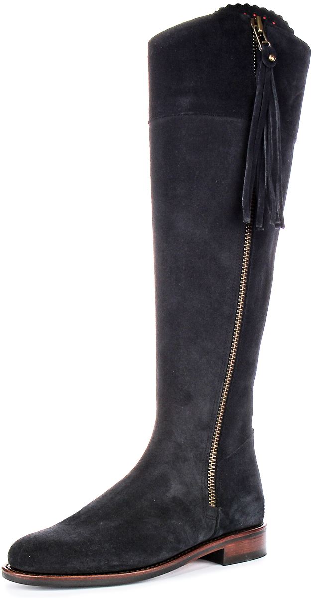 Justinreess England Valentina Sporty Tall Tassel Womens Boot Navy US 5 - 11 - Picture 24 of 37