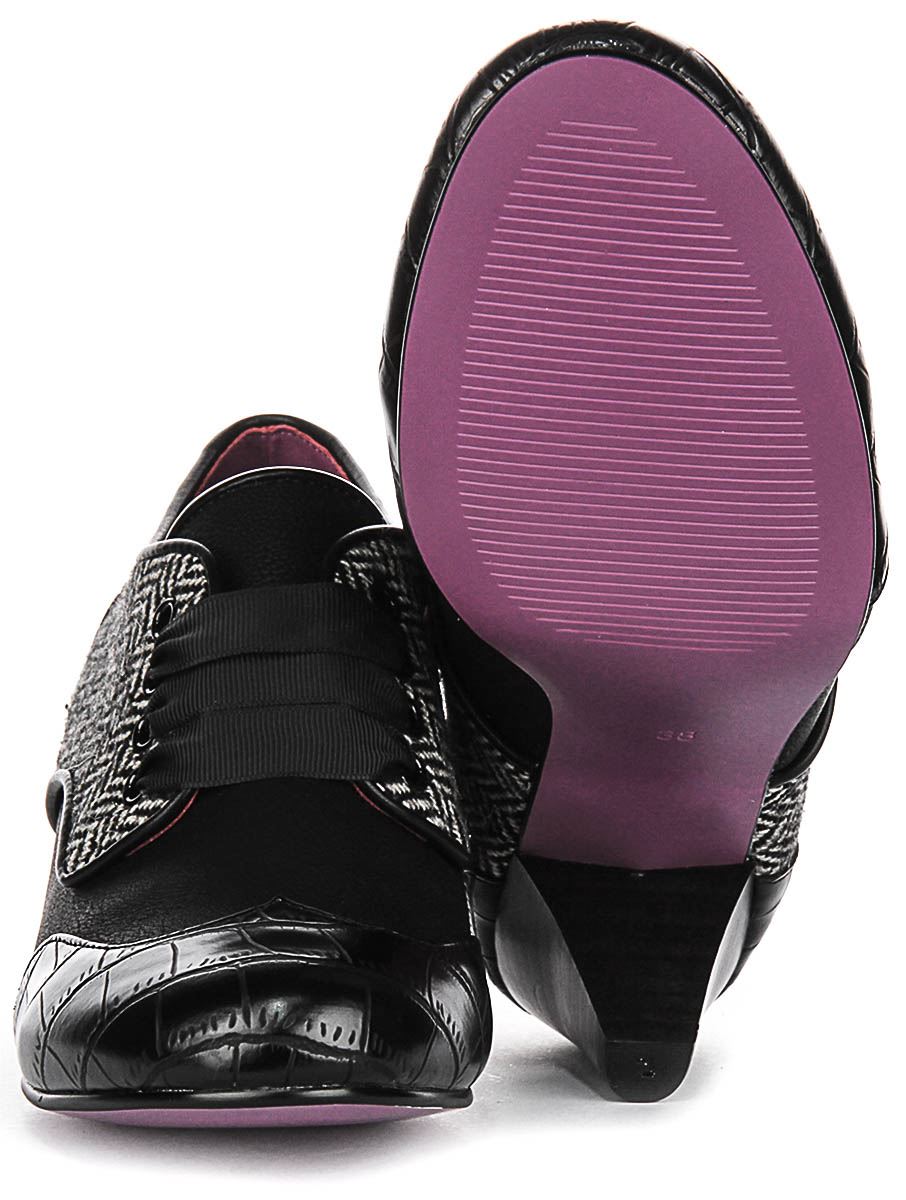 Irregular Choice Tippy Tap Moc Croc Womens Heel Shoe Black US 6 - 11 - Picture 11 of 18