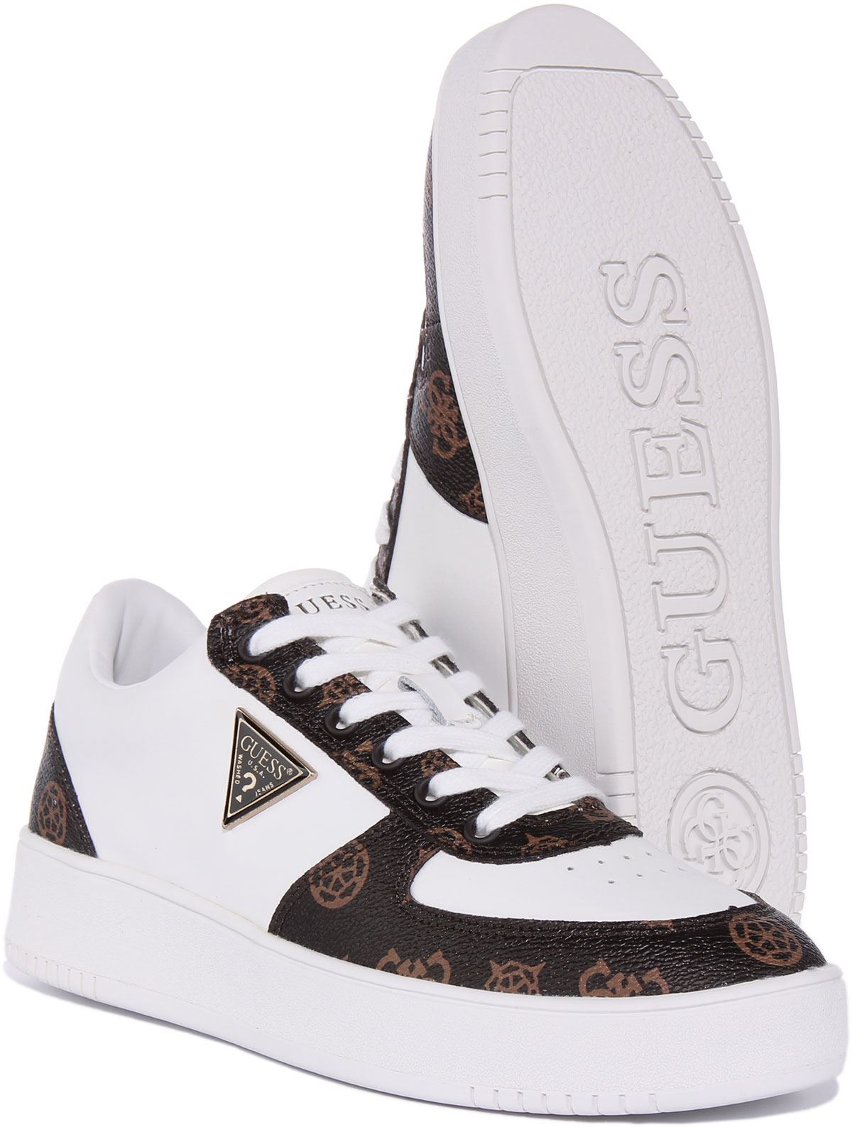 Guess Fl8Sidfal12 Cestas Sidney 4G Logo Impreso Entrenador Blanco Mujer Reino Unido 3-8 - Imagen 12 de 13