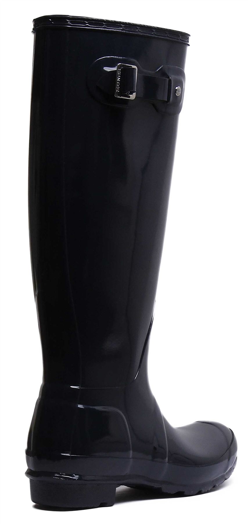 Hunter Mujeres Alto Brillo Mujer Botas Negras Talla US 5-11 - Imagen 10 de 13