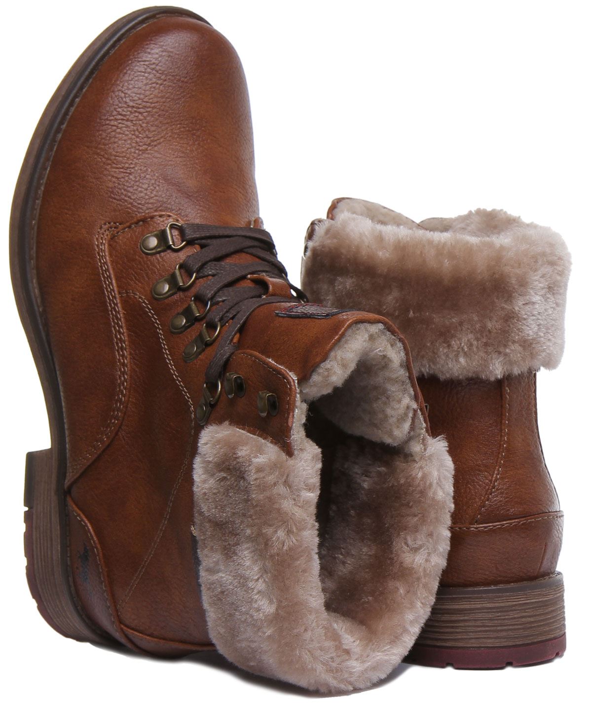 MUSTANG 1295-609 Mujer Casual con Cordones Botines en Amarillo Talla UK 4-8 - Imagen 5 de 19