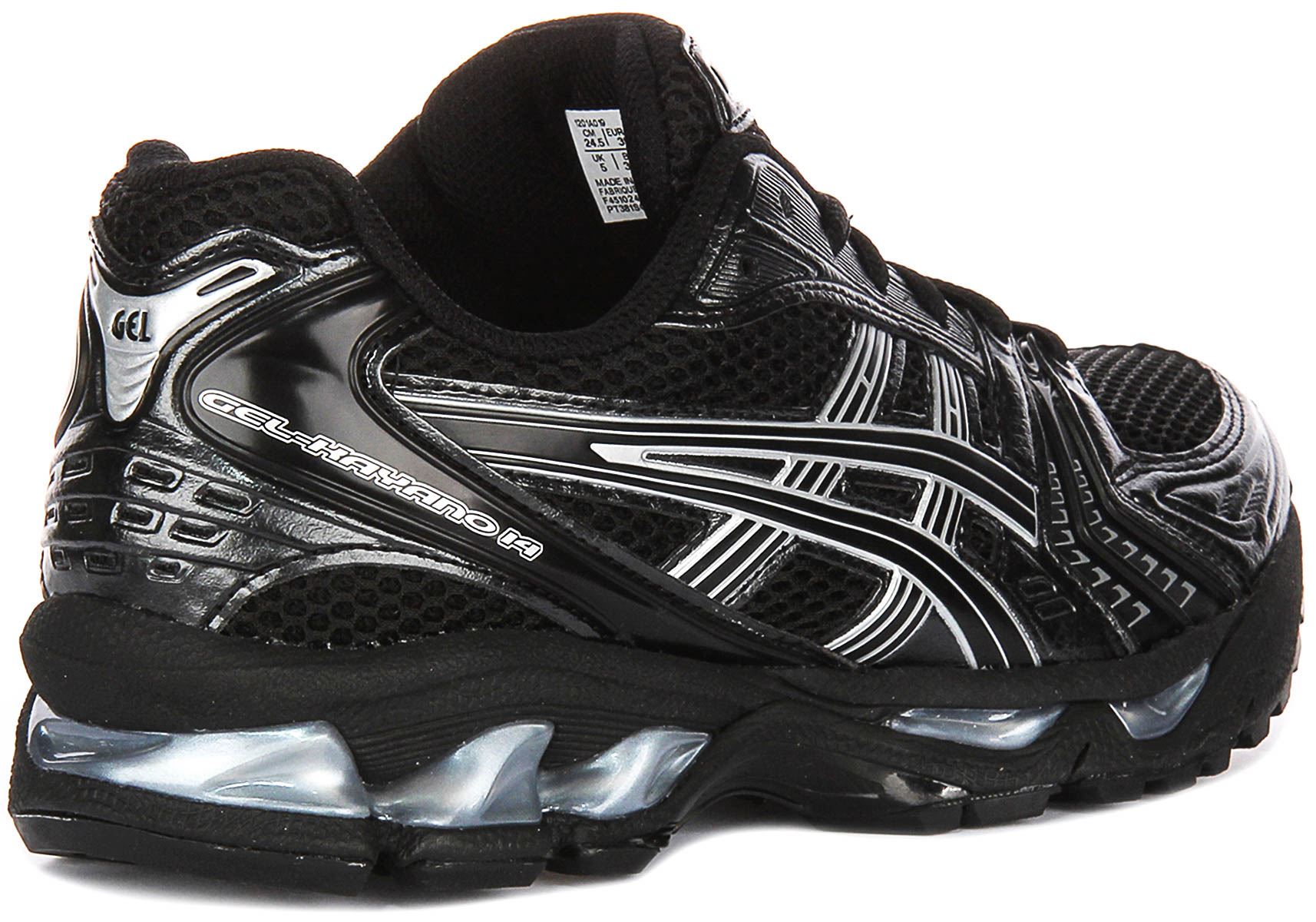 Asics 14 Lace Up Gel Cushion Mesh Unisex Sneakers In Black Silver