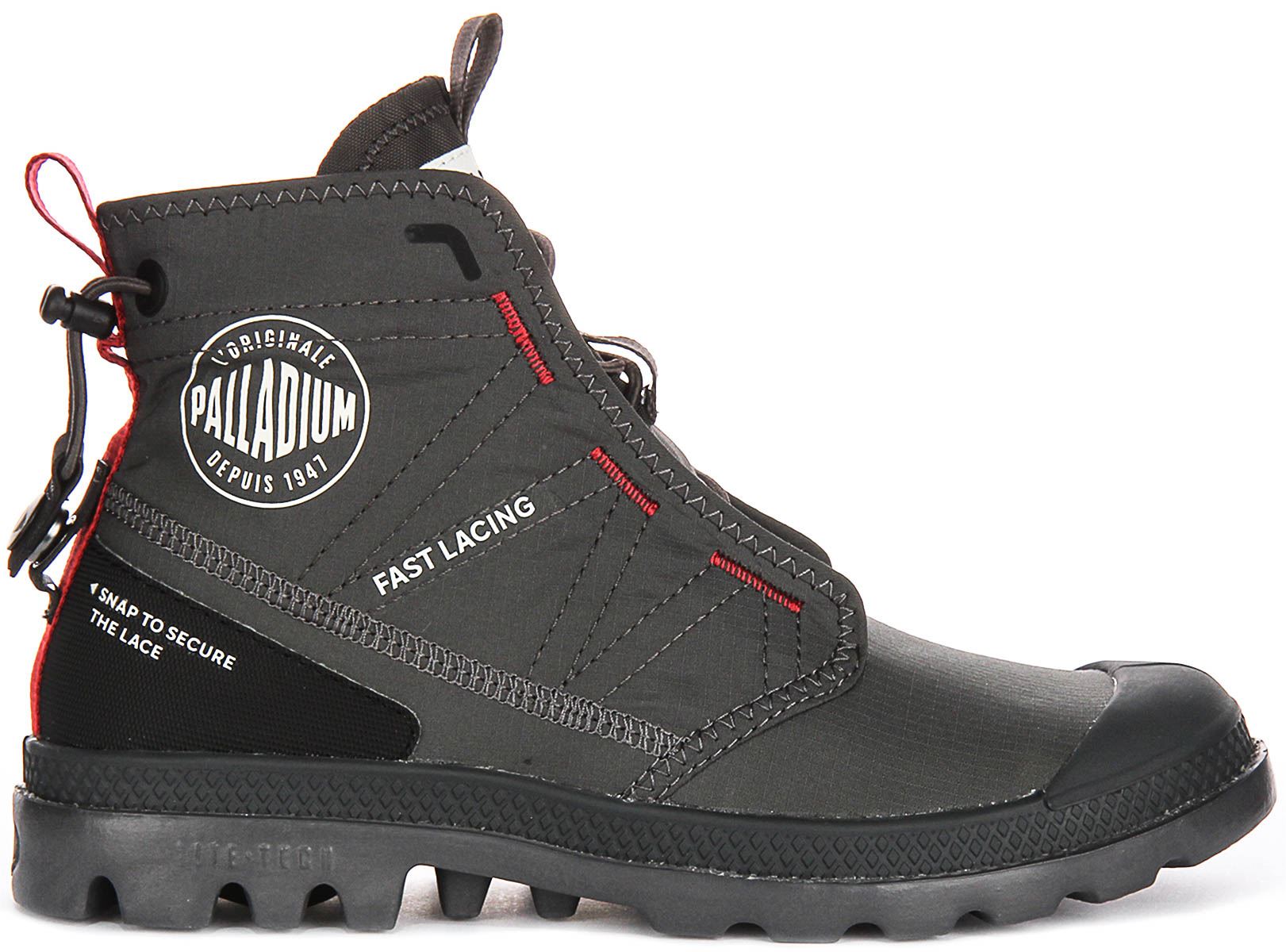 PALLADIUM Pampa Reise Lite Rs Ripstop Schnell Schnürung Stiefel Dunkelgrau UK 4 - Bild 15 von 19