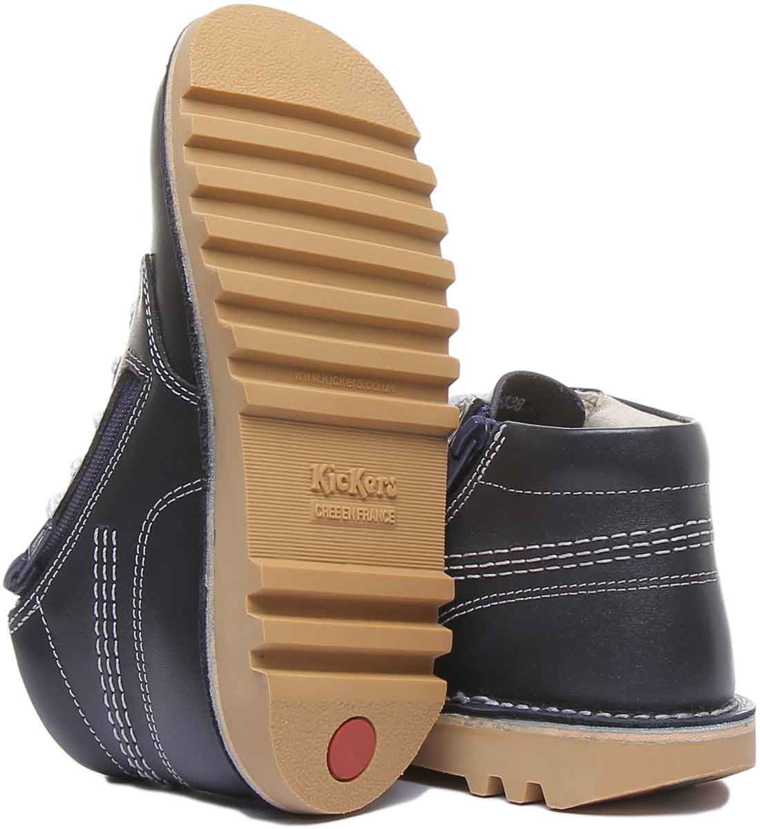 Kickers Kick Hi Zip Core Lace With Side Zip In Dark Blue Size US 1- 14 - Picture 17 of 31