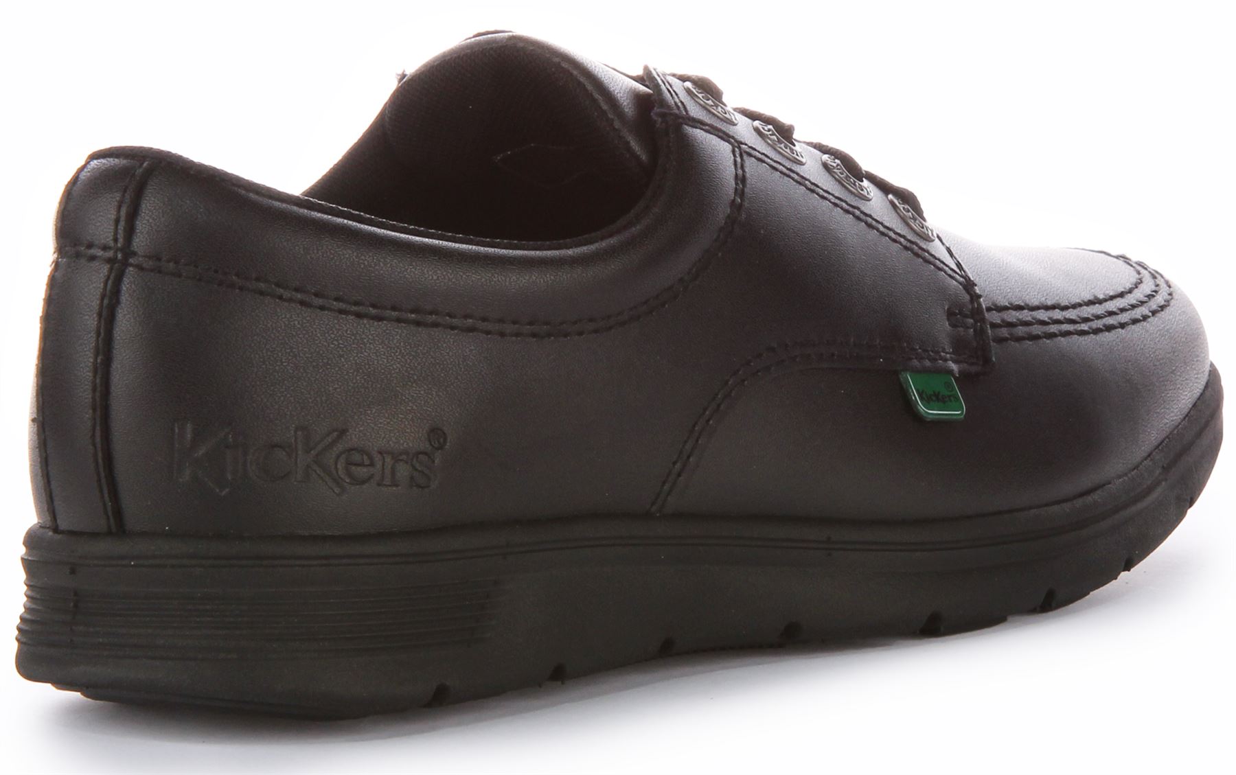 Kickers Kelland Lace Lo 4 Eye Lace Up Leather Shoe Black Juniour Size US 4 - 7 - Picture 4 of 7