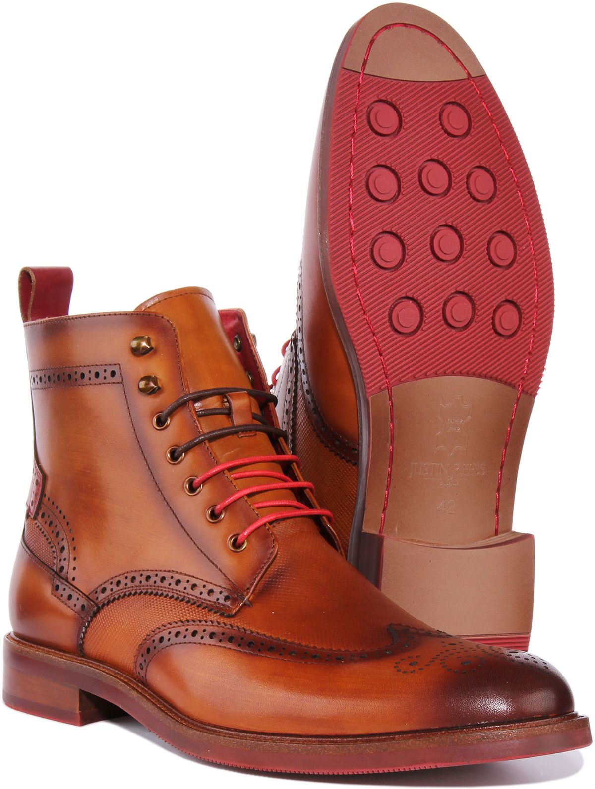 Justin Reess England Cameron Lace Up Chelsea Brogue Mens Boot