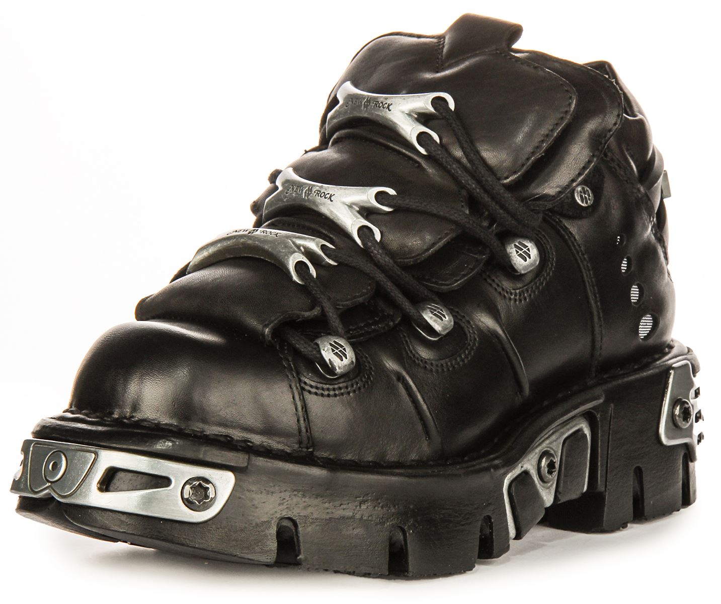 Newrock Reactor Leather Lace Up Platform Womeans Sneakers In White US 6- 13 - Picture 7 of 13