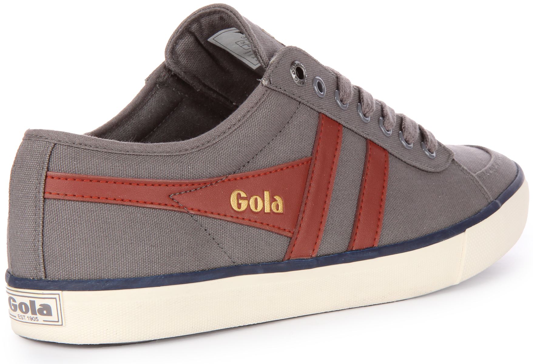 Zapatilla deportiva Gola Classics Comet vegana de lona gris roja para hombre EE. UU. 7-13 - Imagen 4 de 13