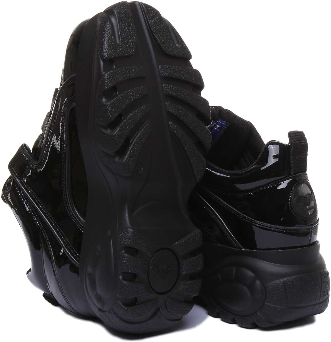 Buffalo London Black Patent Leather 1339-14 Platform Women's 8.5