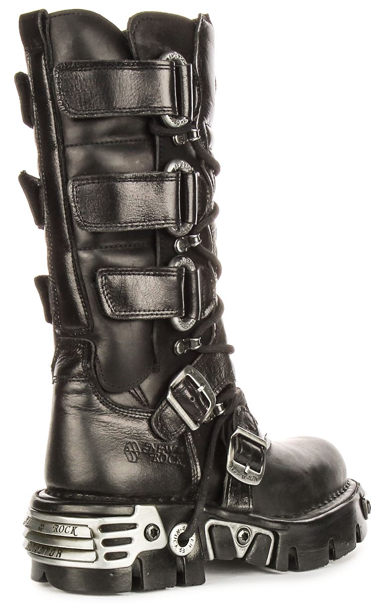 靴 new rock steel boots 90s New Rock High Metallic 90s 2 Stap Buckle Platform Unisex