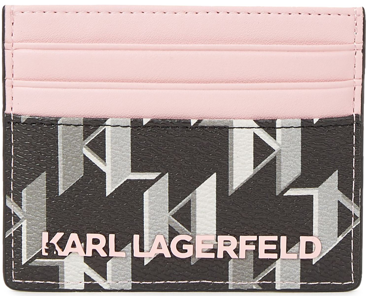 Karl Lagerfeld K Ikonik 2.0 Cc Monogram Bifold CardHolder Wallet In Black Pink - Picture 3 of 7
