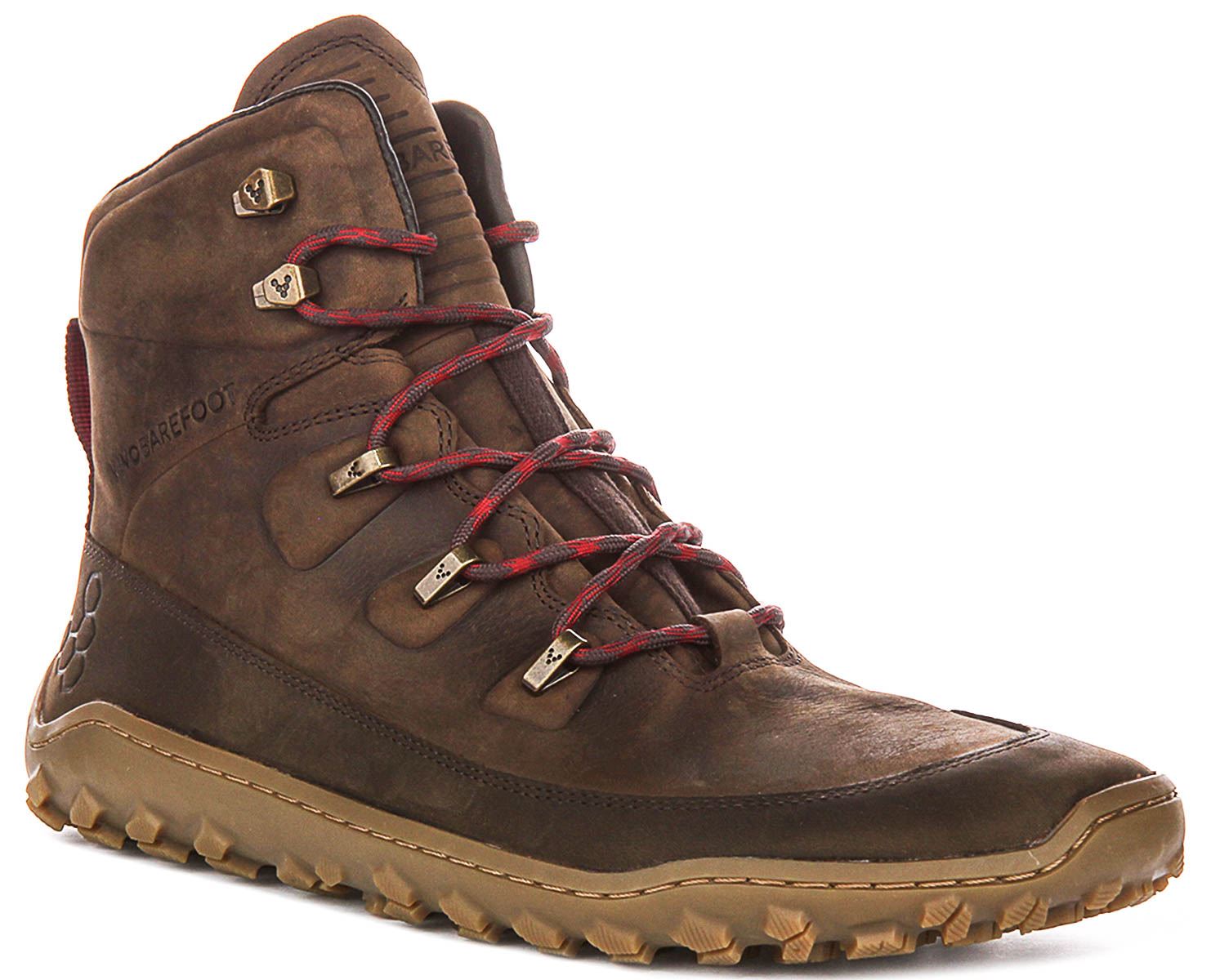 Vivobarefoot Tracker Leder Gelände Herren Stiefeletten IN Khaki Brown Größe 7 -