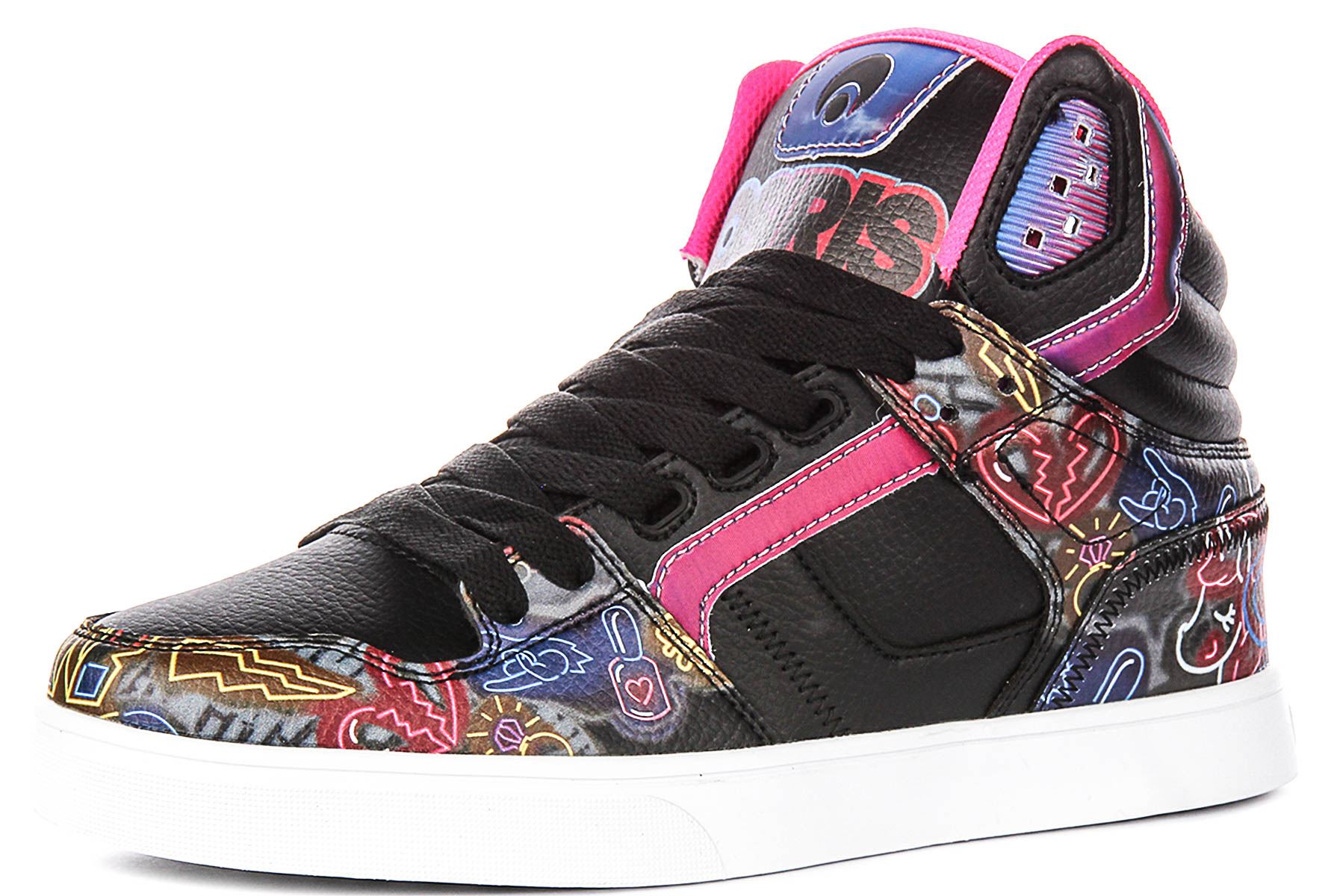 Osiris Clone Mens Lace up High Top Skate Sneaker In Black Mono