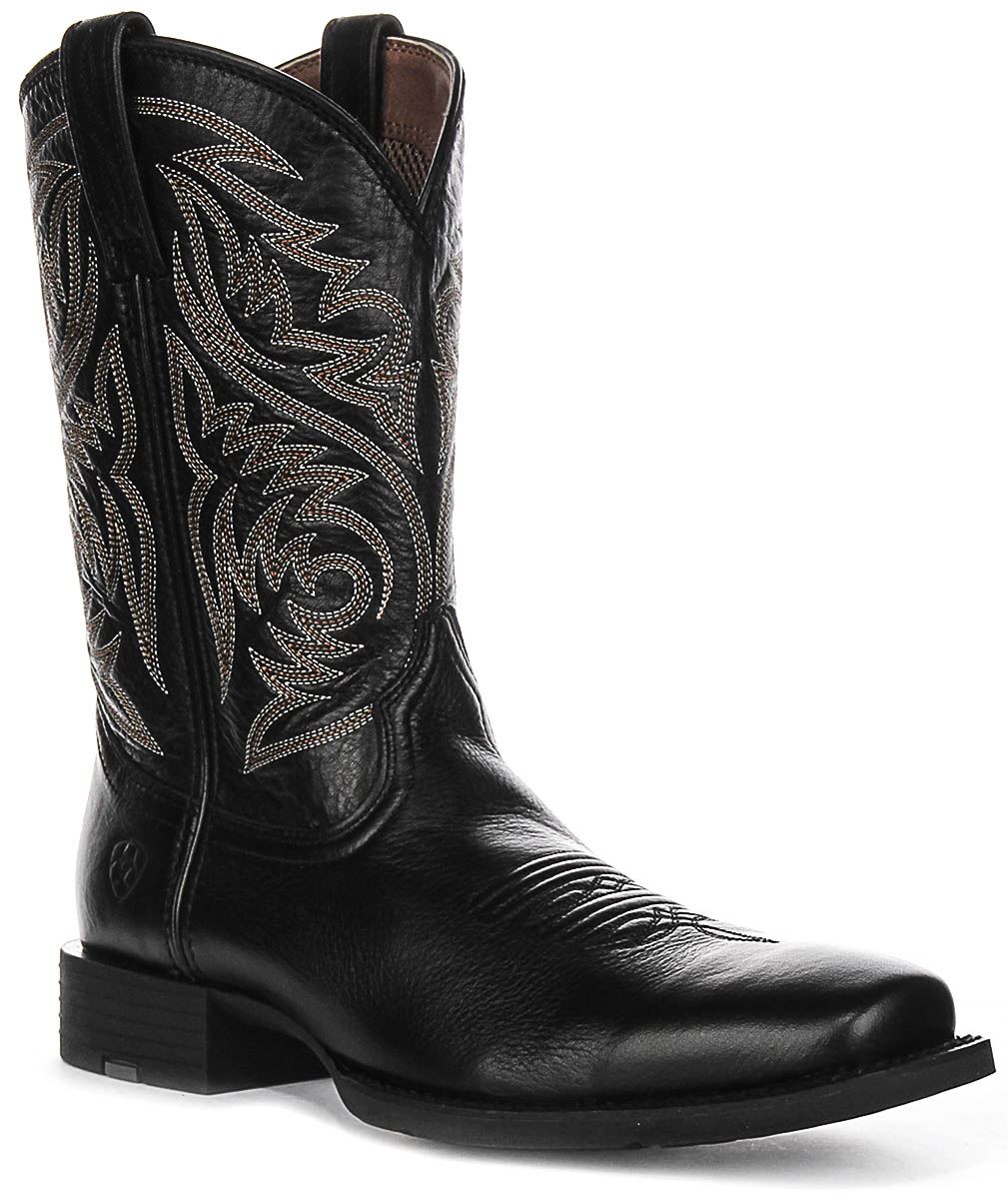 Ariat Sport Herdsman 4LR Tech Western Cowboy Mens Boots In Black UK 7 - 12