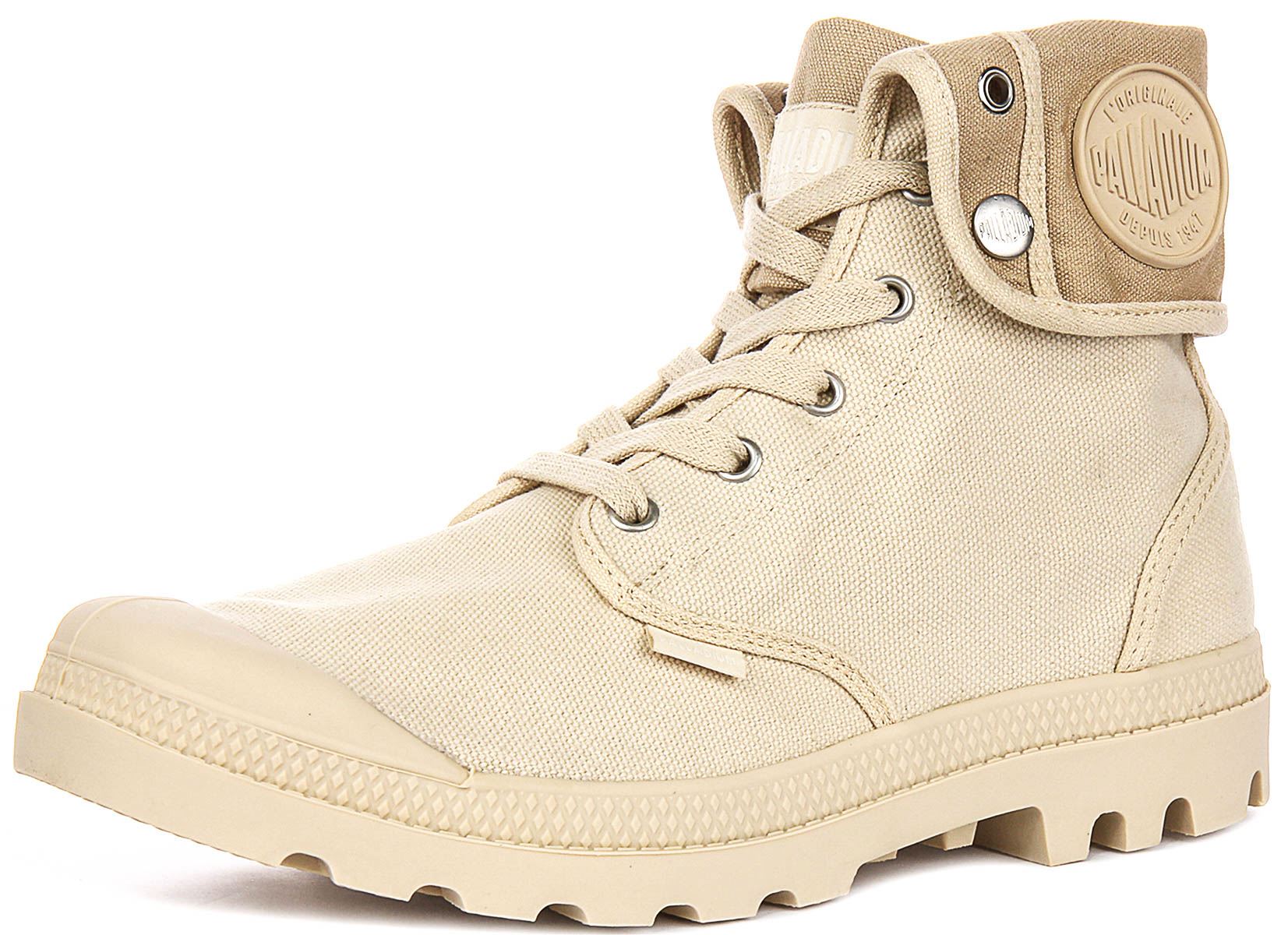 Botas para hombre de lona al tobillo holgadas de paladio corte Eva veganas en beige Reino Unido 7-10 - Imagen 7 de 13