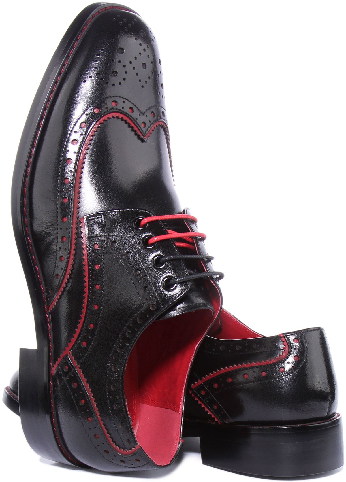 JUSTINREESS ENGLAND Simon Mens Lace Up Leather Brogues In Black UK Size 6 - 13 - Picture 5 of 19