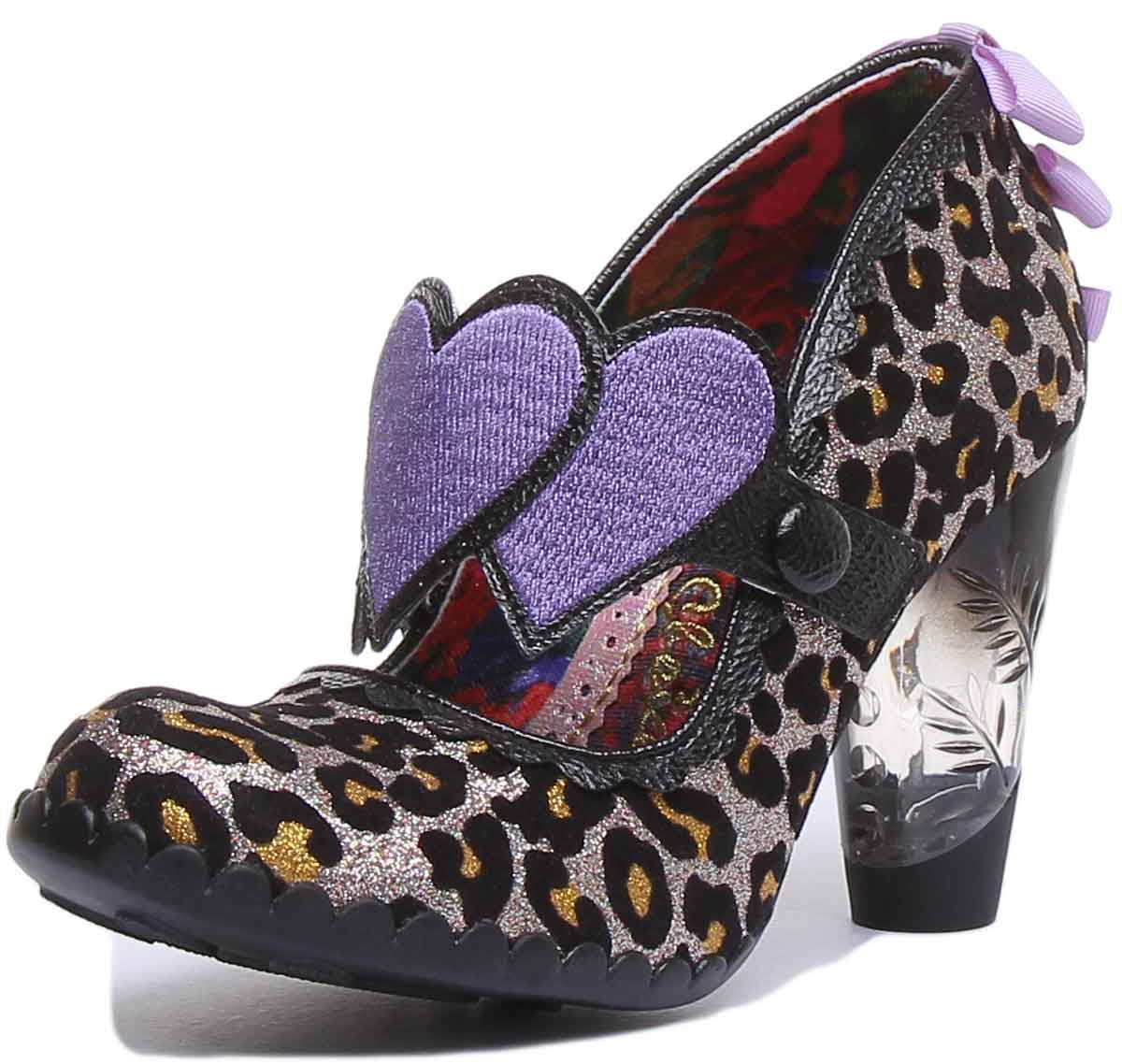 Irregular Choice Lockhart Womens Glitter Shoes In Black Leopard Size UK 3 - 8 - Picture 12 of 12