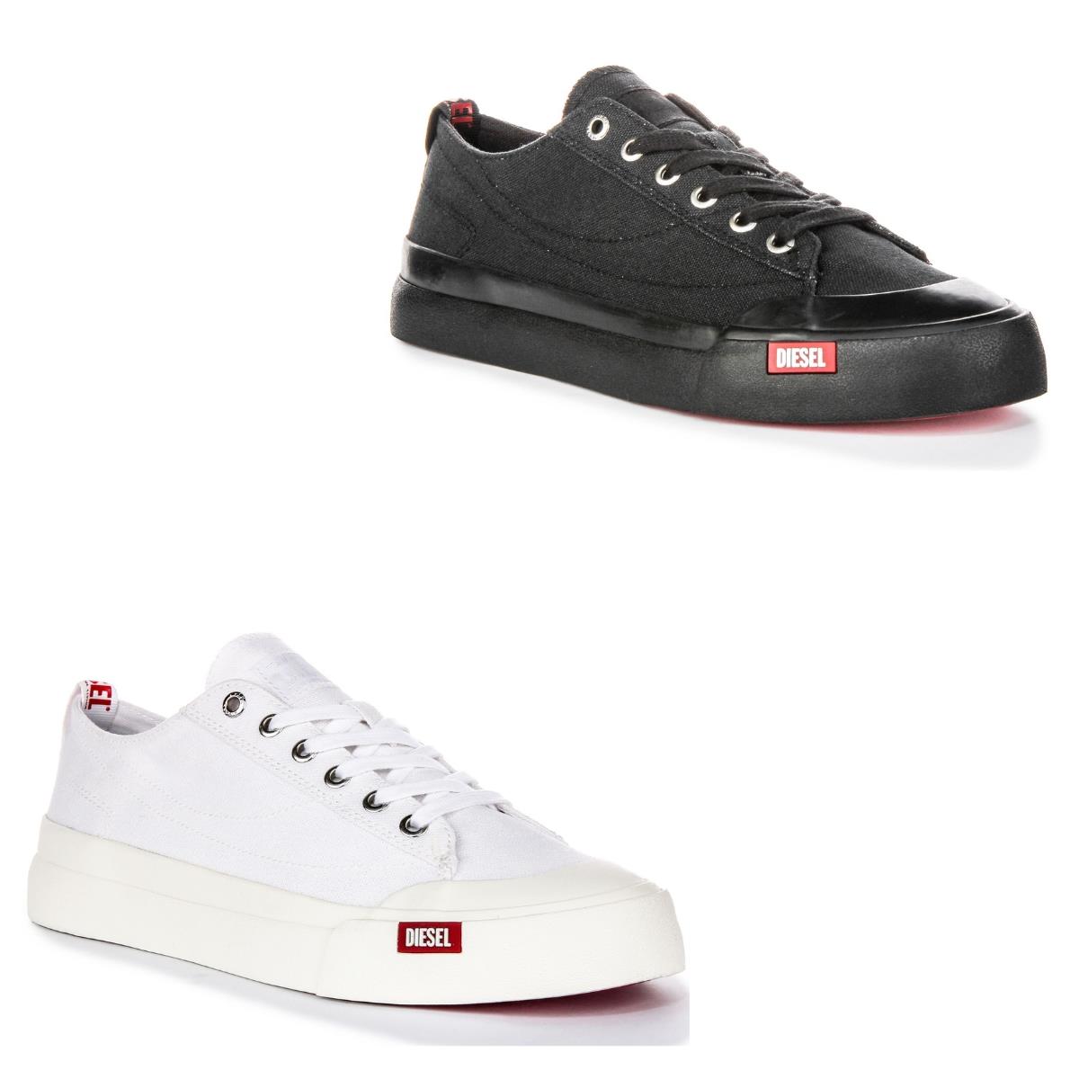 Diesel S-Athos Low Flaunt Cut Rubber Toe Canvas Mens Sneakers In 