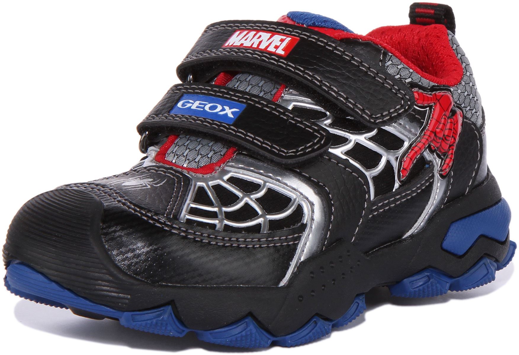 Geox J Buller X Spiderman Breathable Unisex Sneakers In Black Red US 2 - 13 - Picture 12 of 12