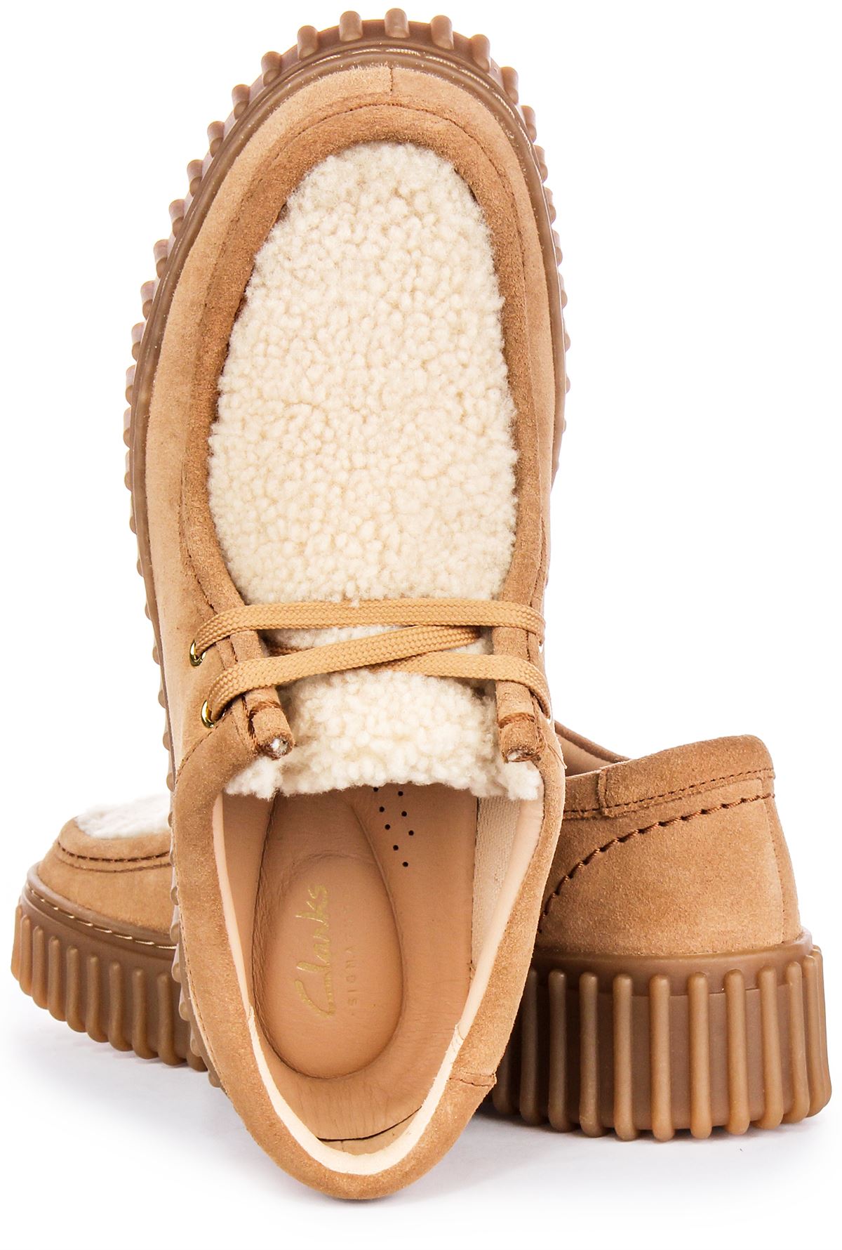 Clarks Torhill Bee Ribbed Nubuck Leather Womens Casual Shoes In