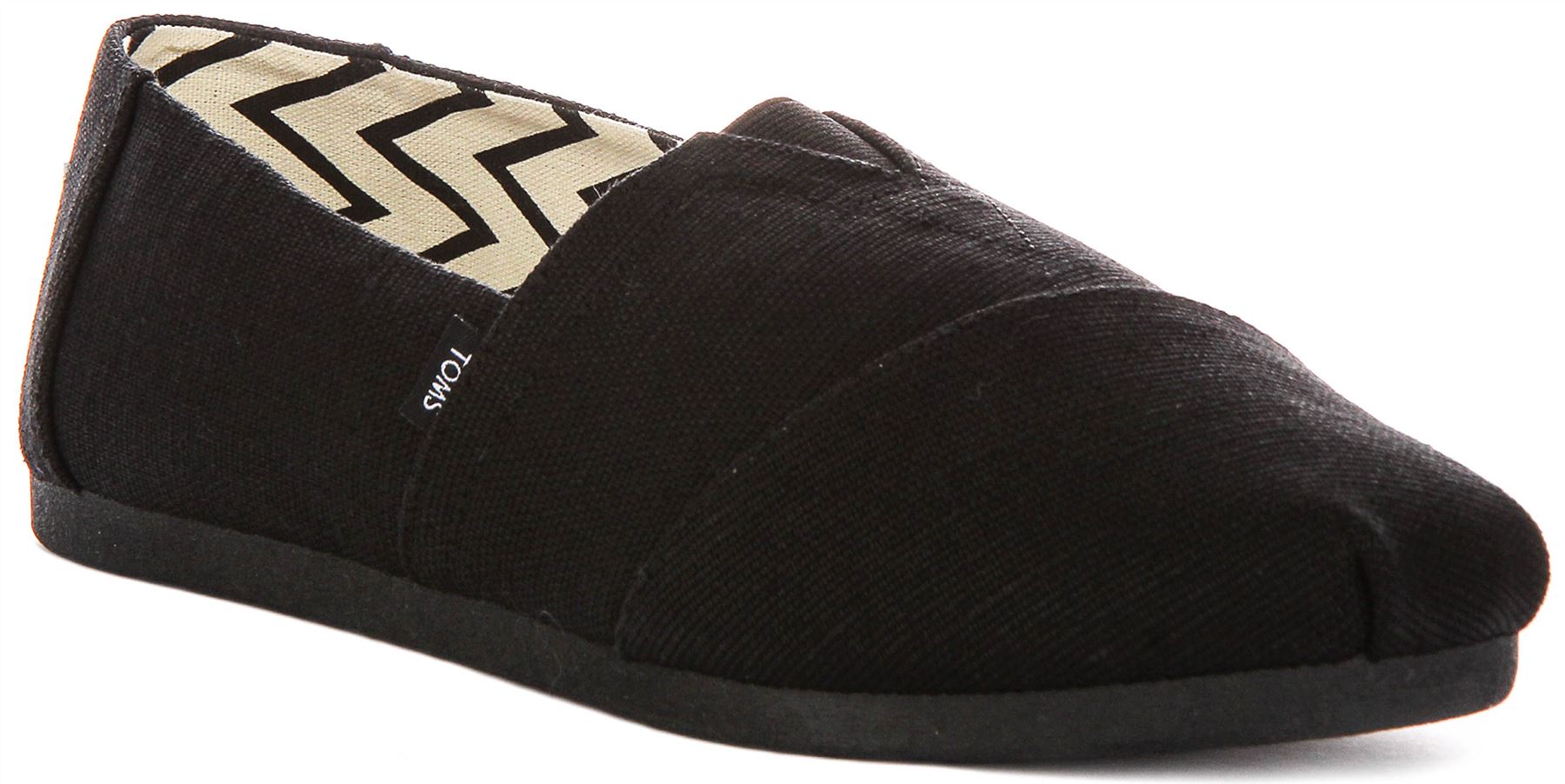 Toms Alpargata Classic Canvas Slip On Trainer para hombre en negro EU 39-46