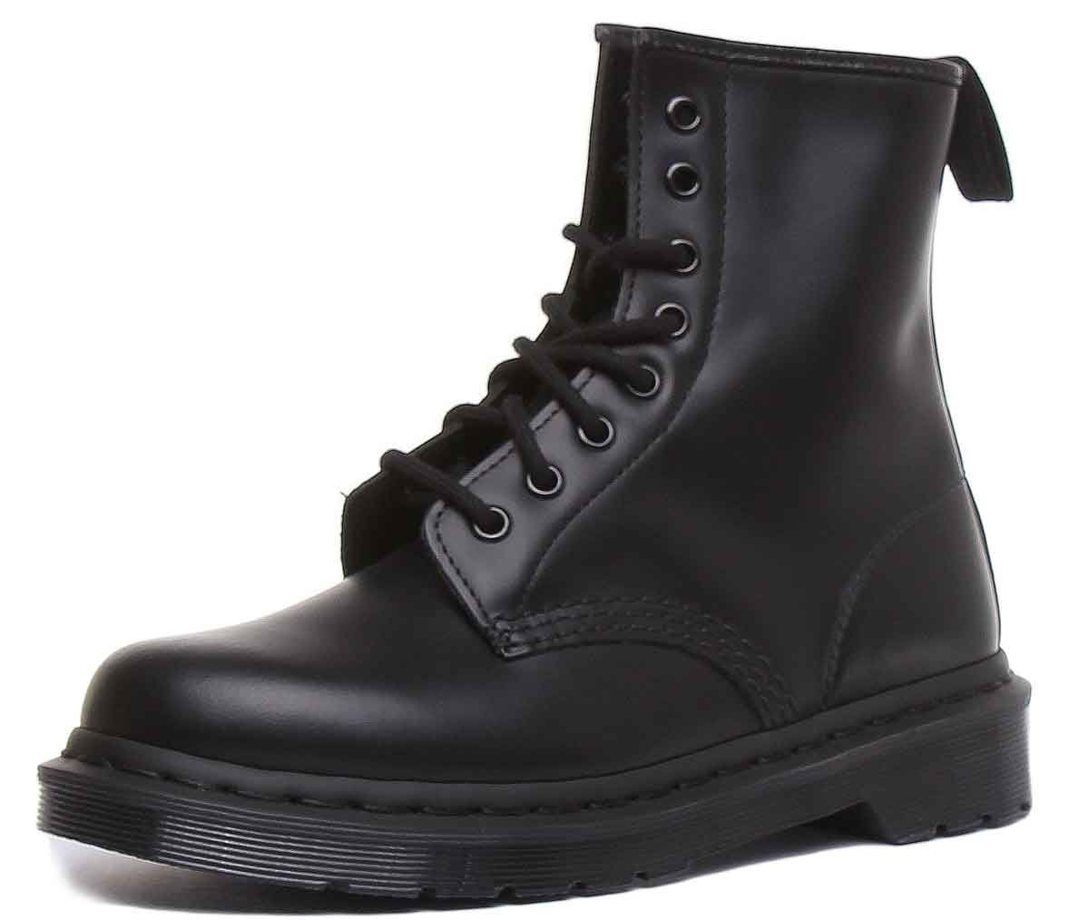 Dr Martens 1460 Mono Iconic 1460 8 Eye Lace Mens Boots In Black US