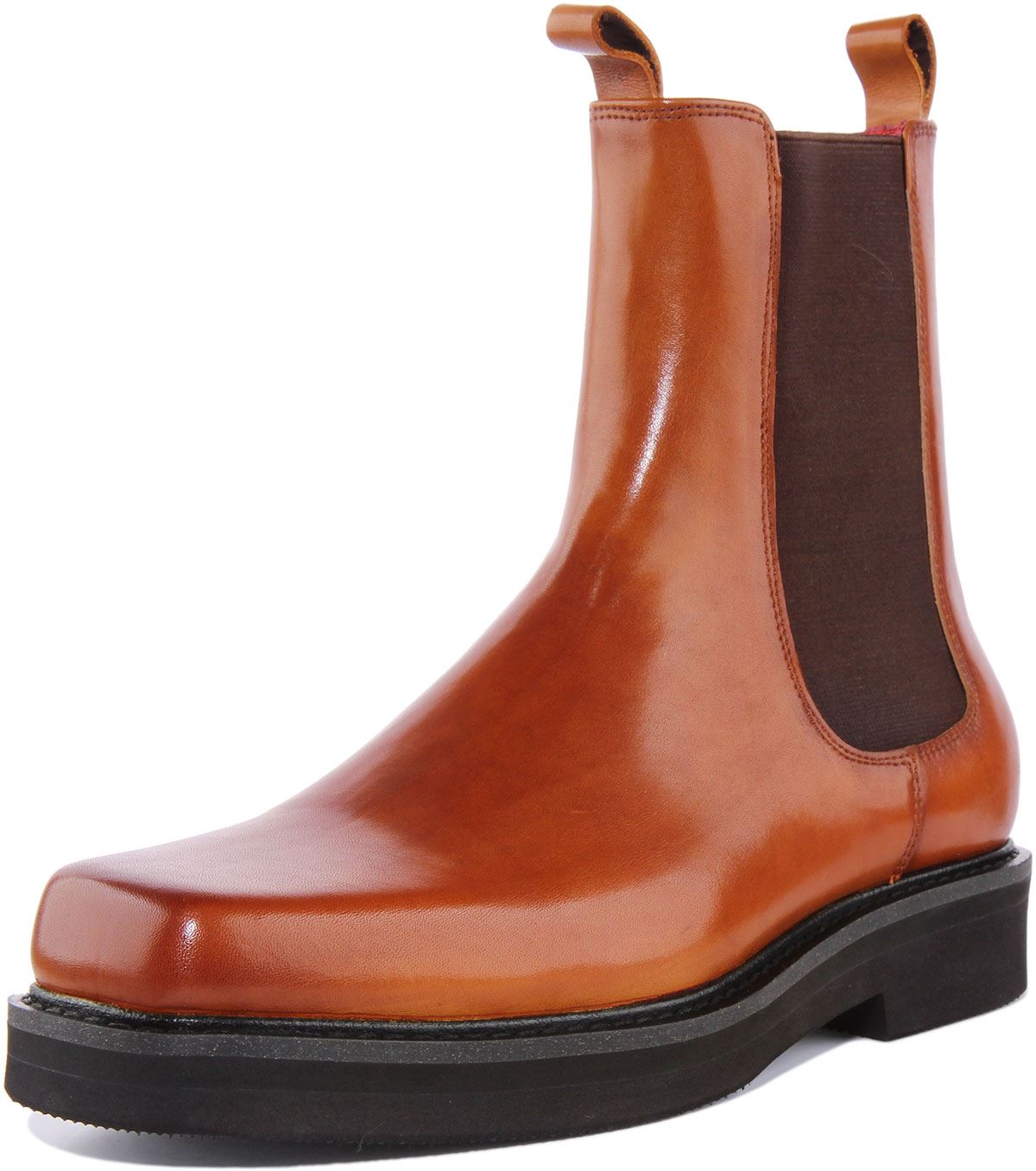Justinreess England Damien Square Toe High Chelsea Mens Boots Tan US 6 - 13 - Picture 12 of 12