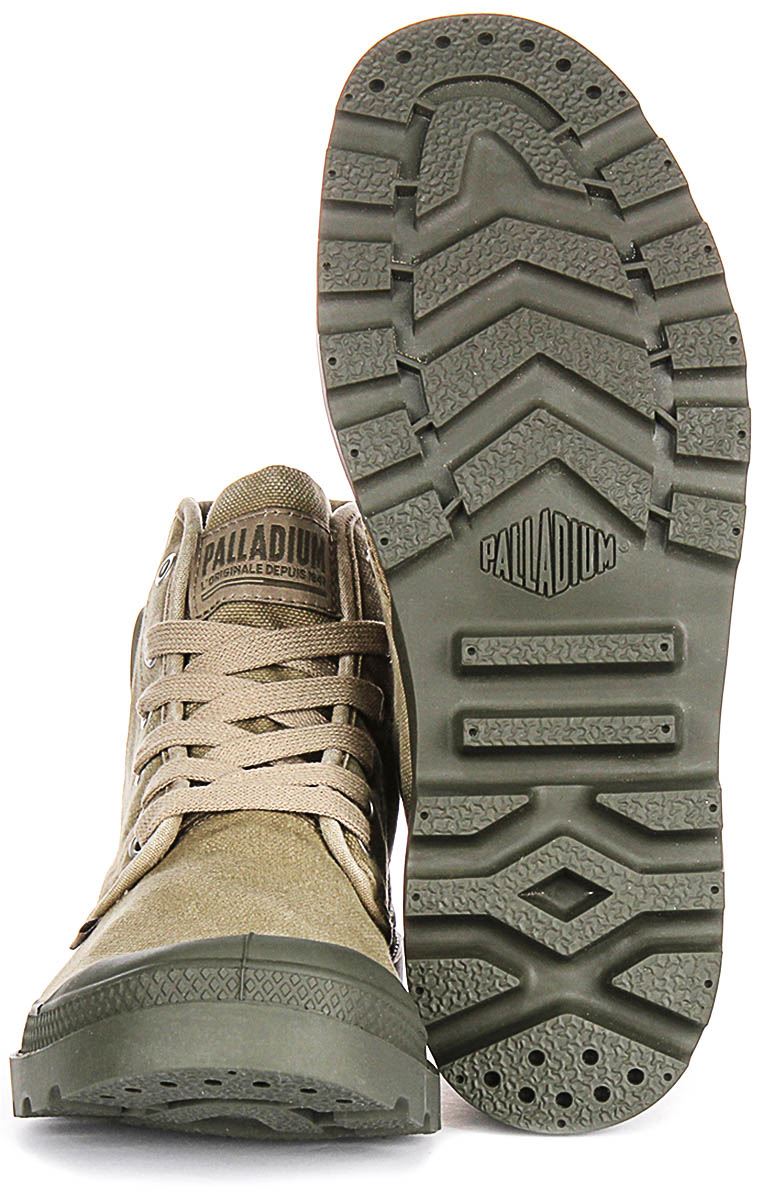 Palladium Pampa Hi Woodline Canvas Mens Boots Dusky Green US  display picture 2