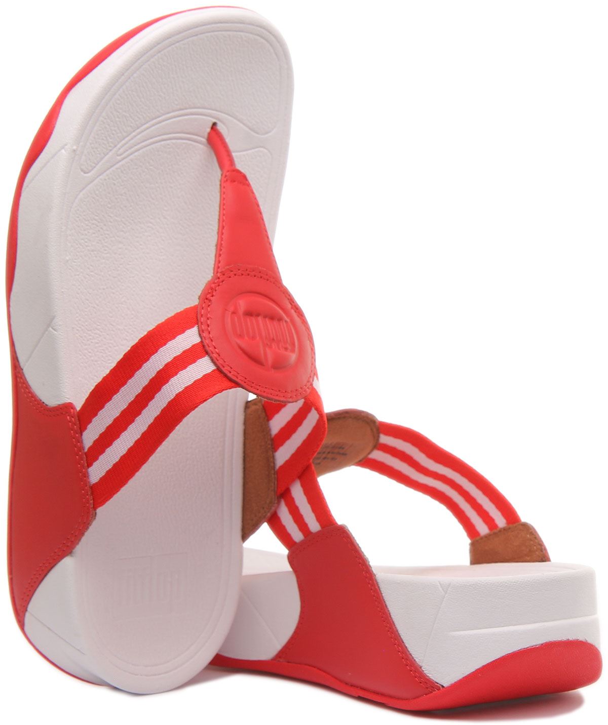 Fitflop Womens Walkstar Wedge Sole Toe Post Sandal In Red Size UK 3 8