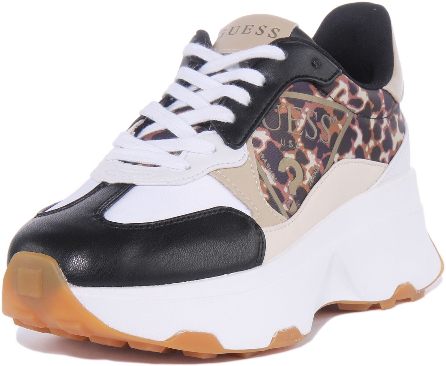 Guess Fl5Cbbpel12 Calebb Womens Platform Sneaker In Leopard Multi Size US 5 - 11