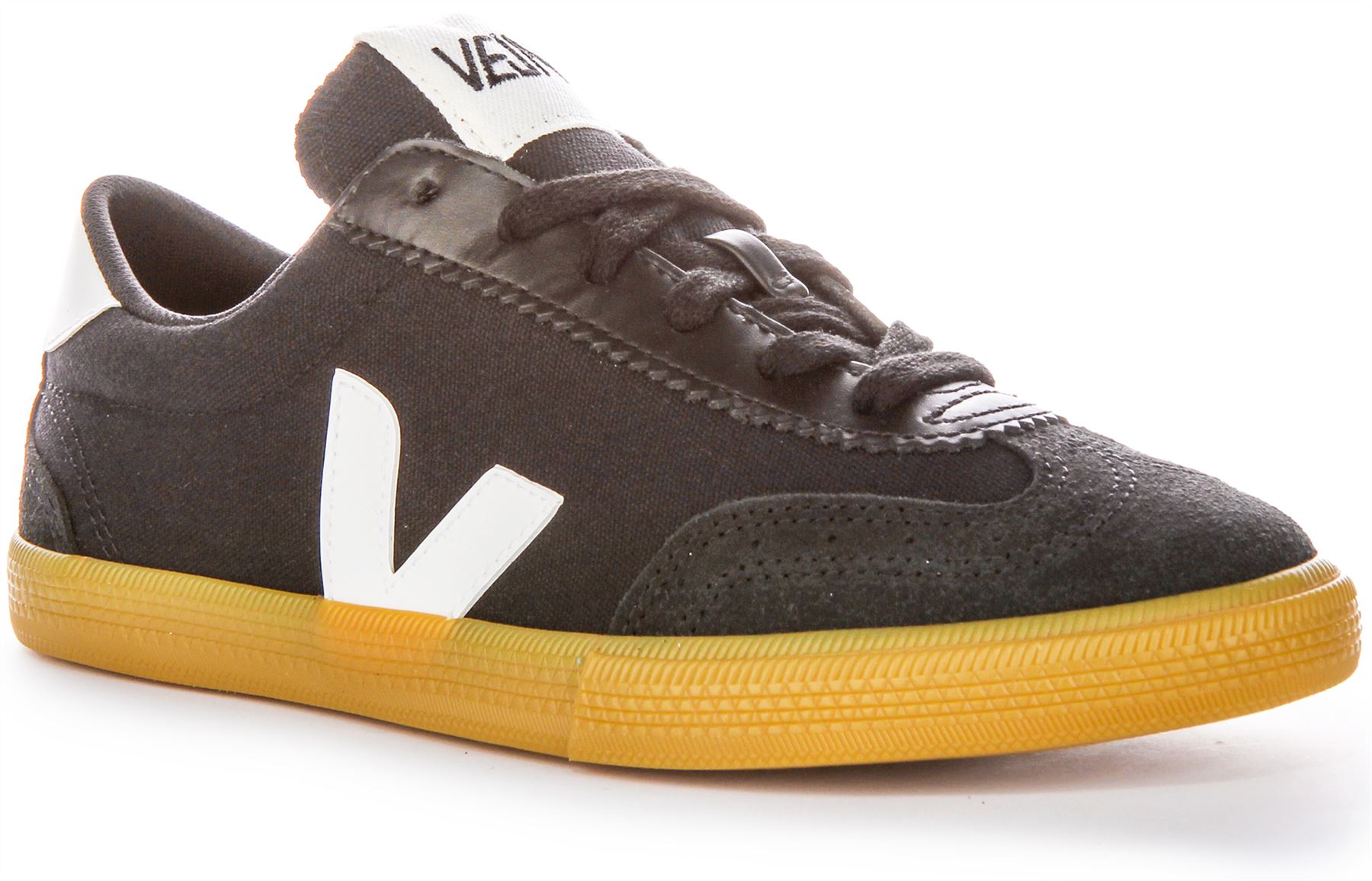 Veja Volley 70s Inspired Canvas Volleyball Womens Sneakers Black