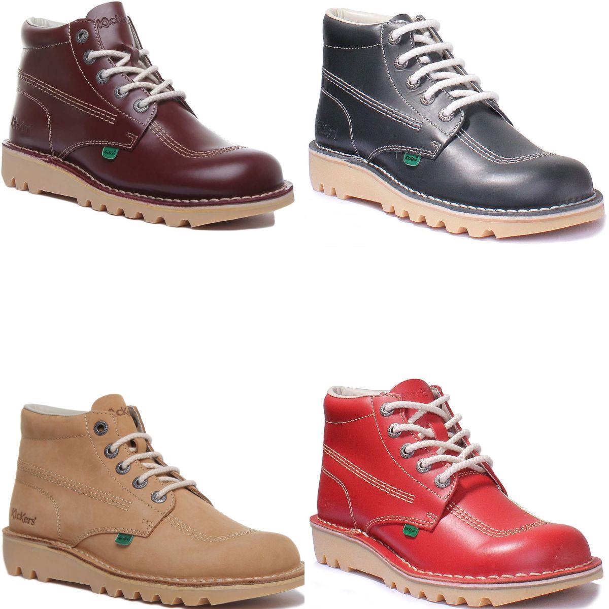 Kickers Kick Hi Nubuck Leather Lace Up Mens Boots In Tan US  display picture 1