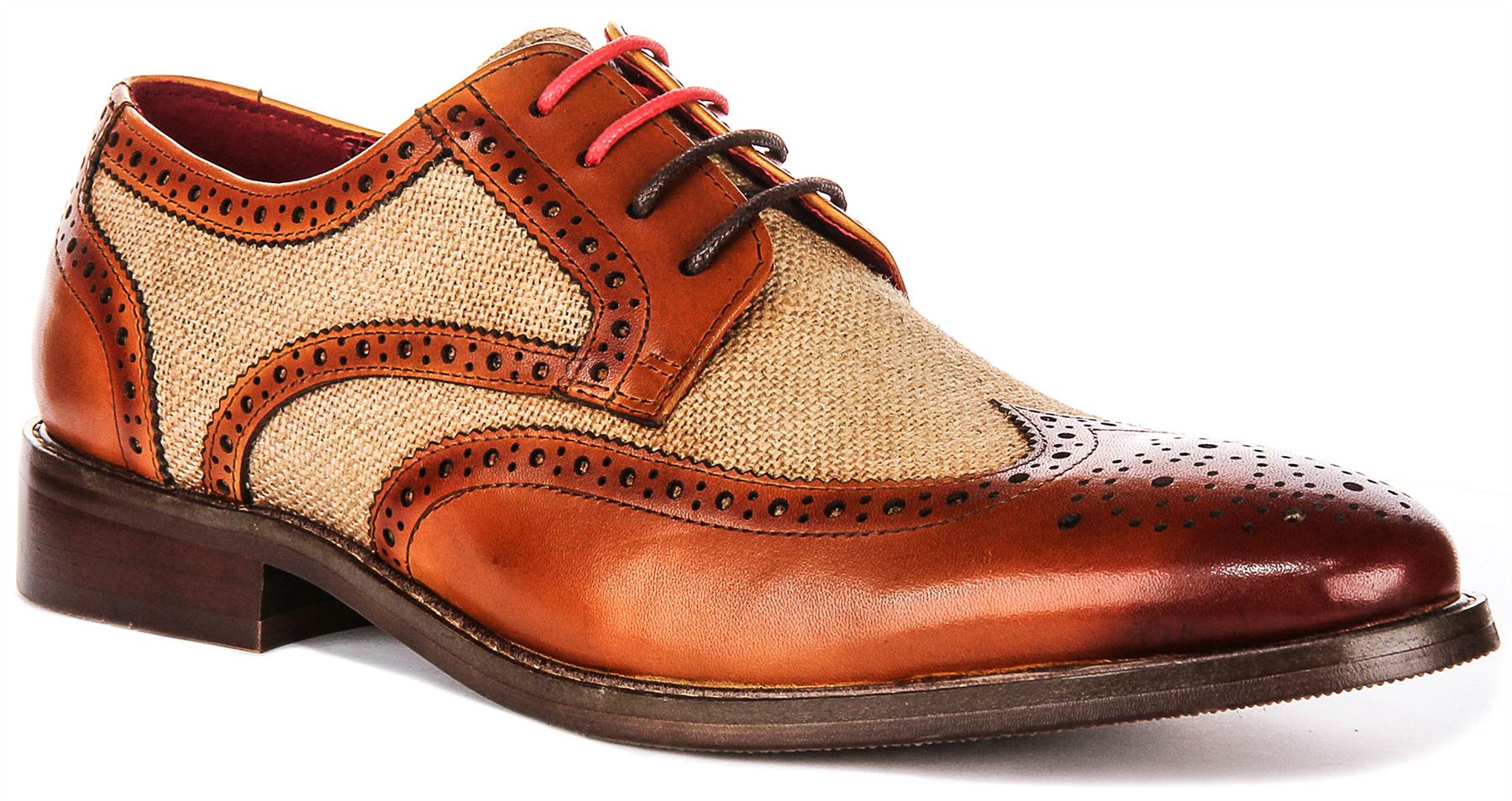 Justinreess England Cole Burnised Brouge Herrenformale Schuhe In Tan UK 6 - 14 27090₽