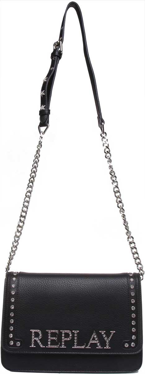 Повтор A0132D-098 Damen-Schultertasche mit Metallieten Schwarz Gre Великобритания 3 8 14290₽