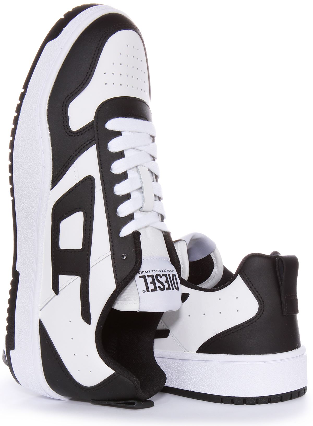 Diesel S-Ukiyo V2 Low Lace Up Mens Sneaker In Black White US 7
