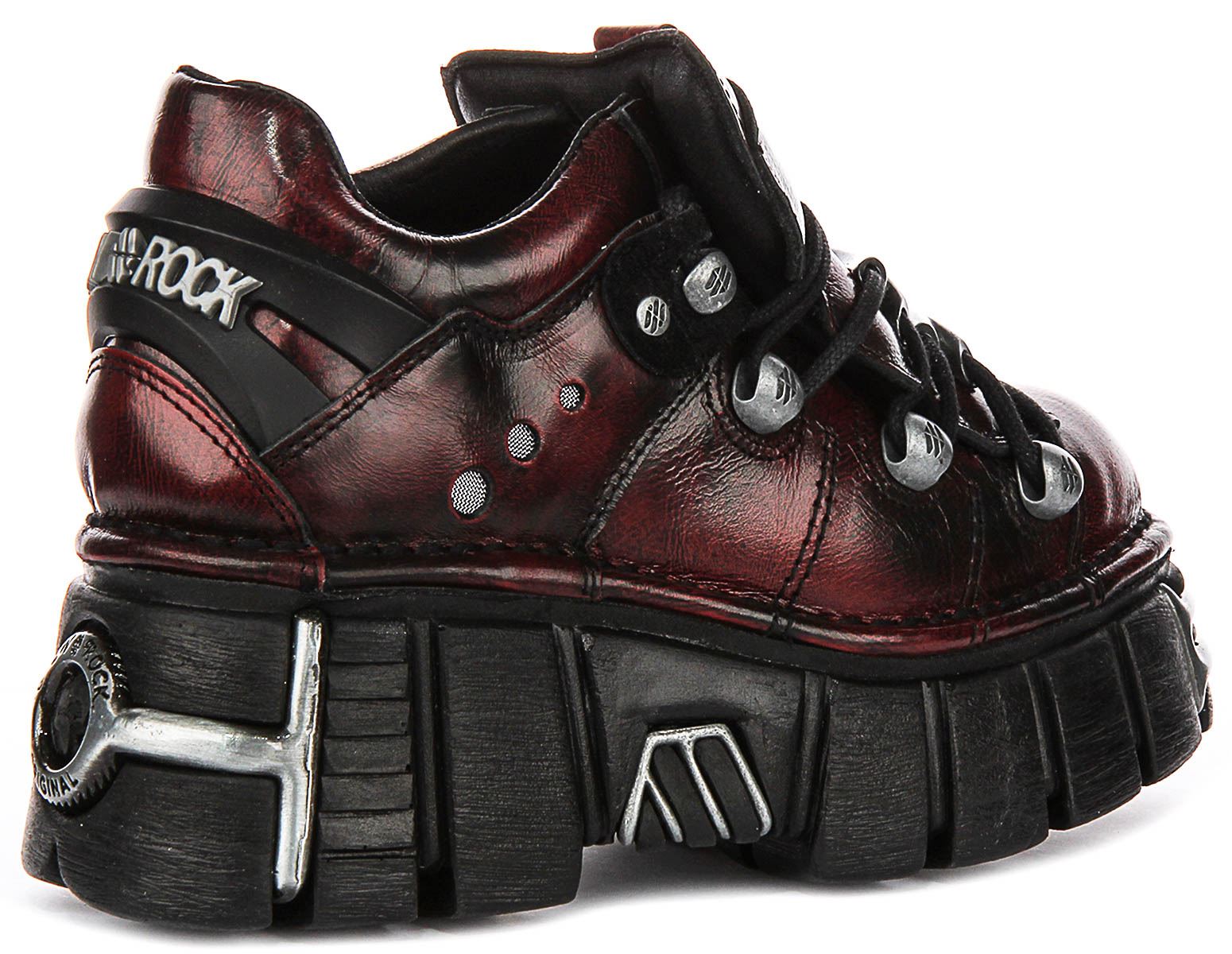 New Rock 120 Tower Gothic Chunky Platform Ankle Unisex Boots In Navy UK 4 - 12 - Picture 4 of 13