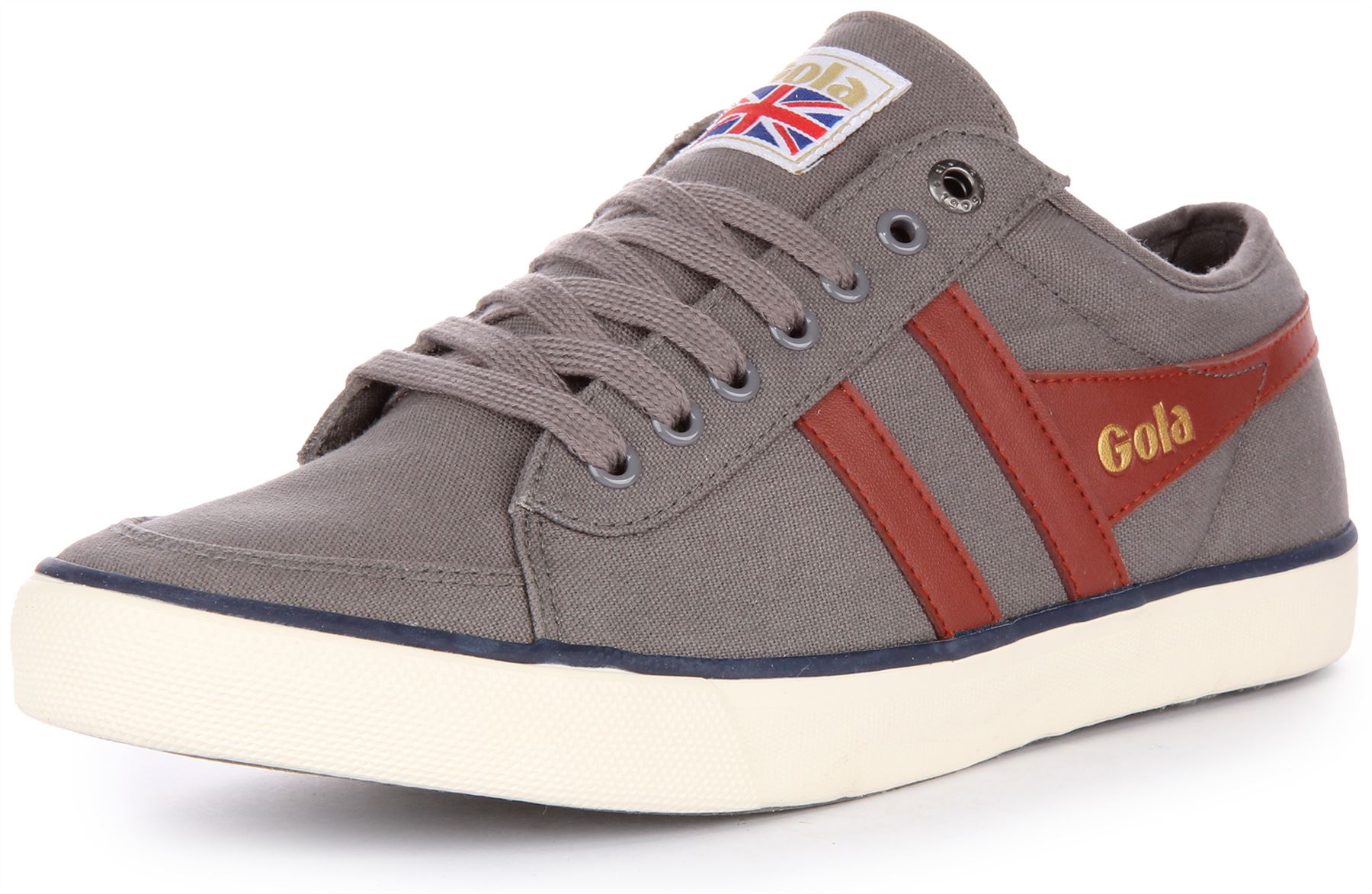 Zapatilla deportiva Gola Classics Comet vegana de lona gris roja para hombre EE. UU. 7-13 - Imagen 7 de 13