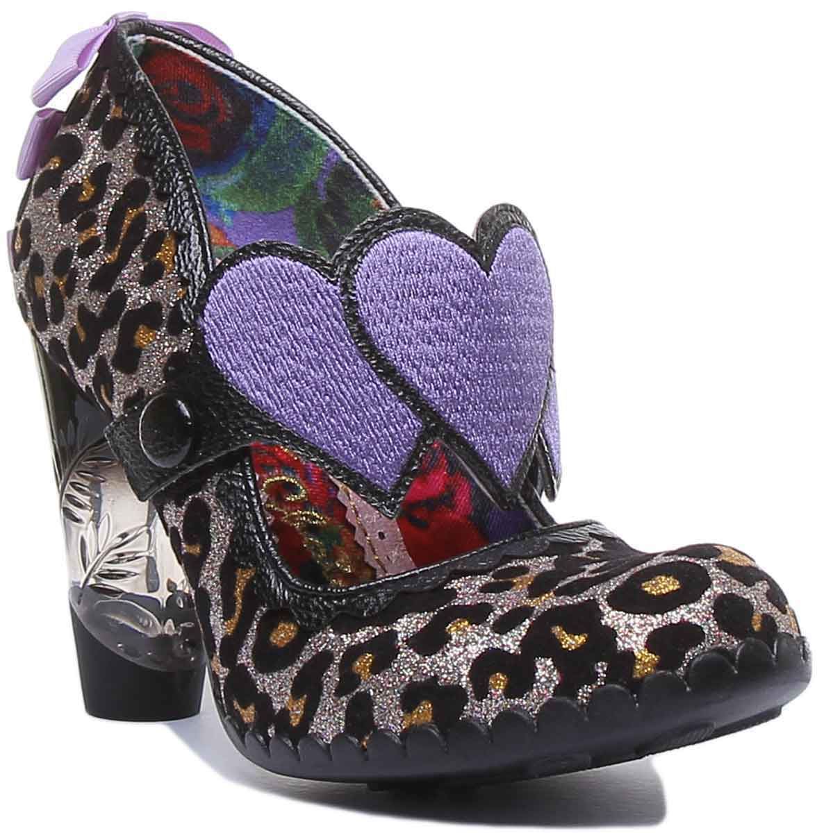 Irregular Choice Lockhart Womens Glitter Shoes In Black Leopard Size UK 3 - 8 - Picture 7 of 12