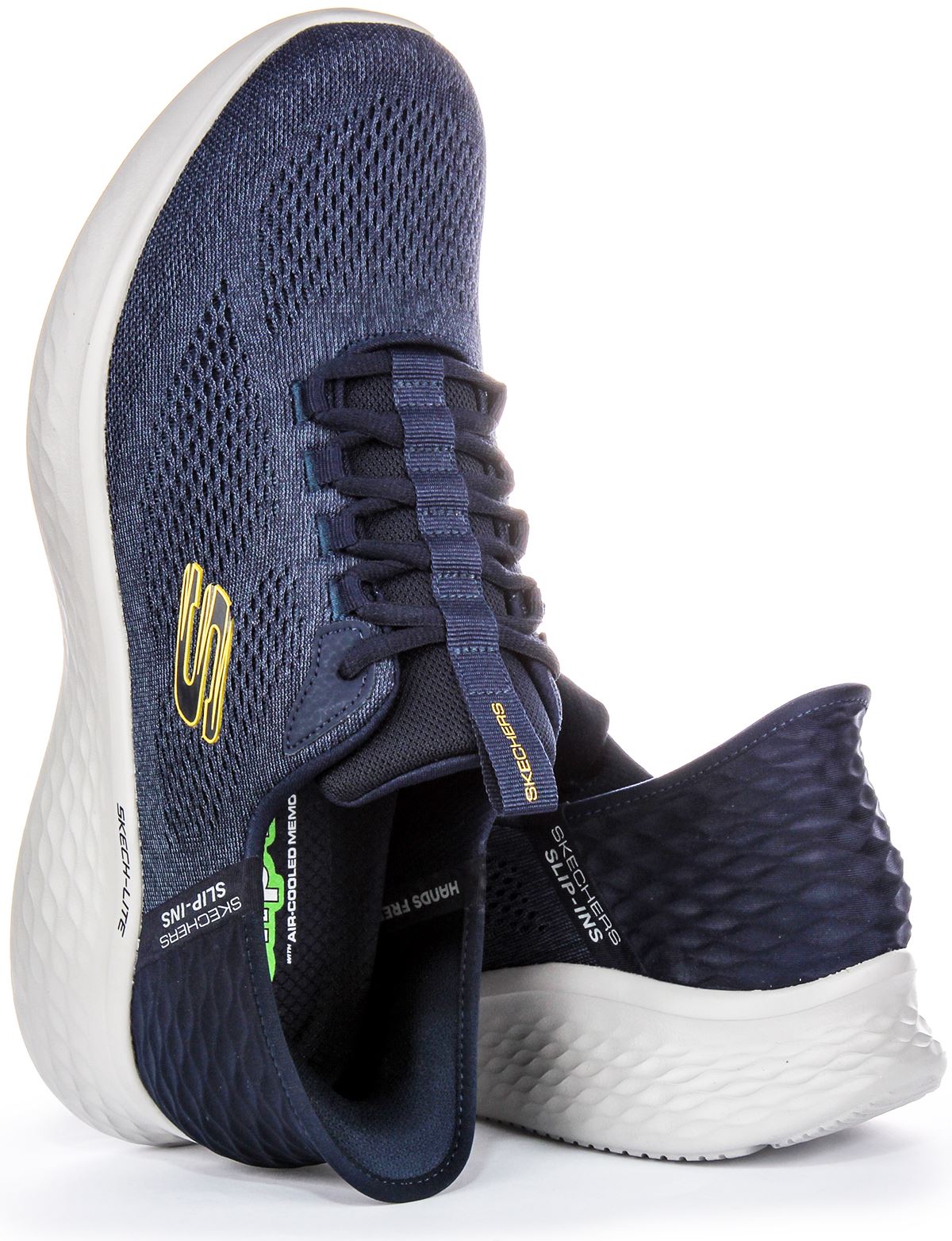 Skechers Skech-Lite Pro - Zapatillas para hombre, color azul marino y amarillo, talla EU 41-46