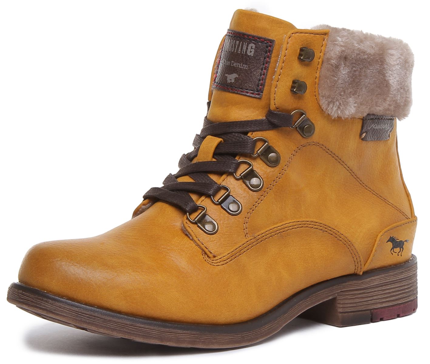 MUSTANG 1295-609 Mujer Casual con Cordones Botines en Amarillo Talla UK 4-8 - Imagen 19 de 19