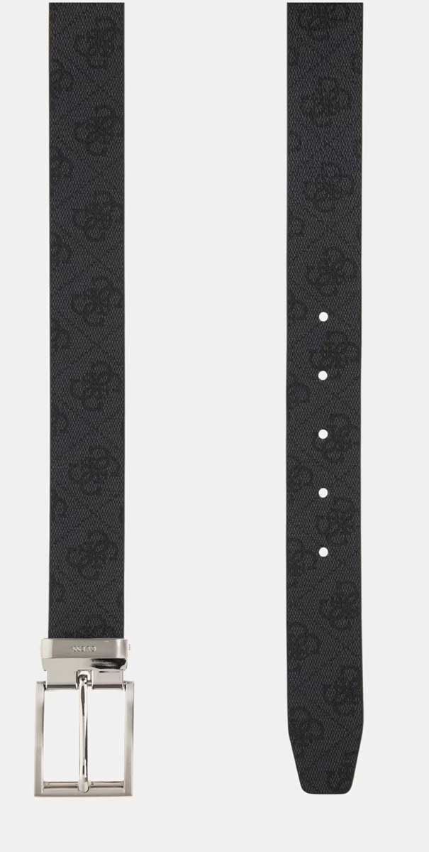 Guess Leather Silver Buckle Mens Belt In Black Size US M - L  display picture 1