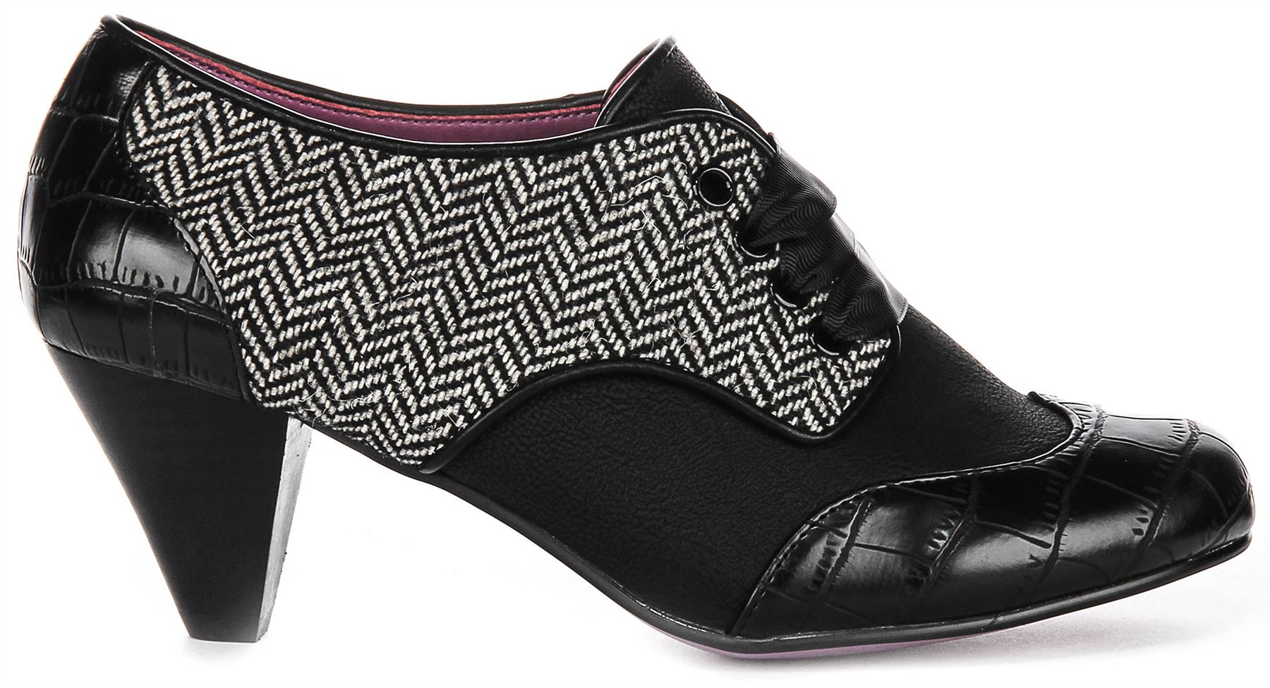 Irregular Choice Tippy Tap Moc Croc Womens Heel Shoe Black US 6 - 11 - Picture 8 of 18