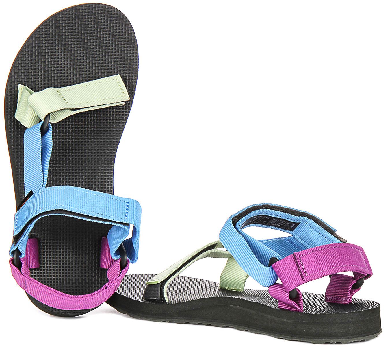 Teva Original Universal Back Strap Vegan Womens Sandals Black Multi US 6 - 9 - Picture 12 of 25